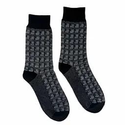 Шкарпетки жакардові чоловічі з індійської бавовни, чорні 113015 42-43