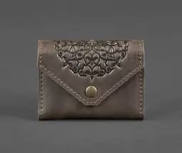 Кожаный кард-кейс 3.0 темно-коричневый с мандалой