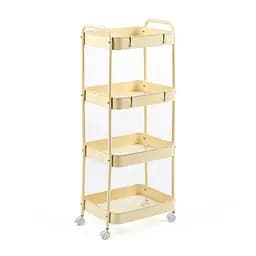 Этажерка Wall Sticker SW-00002114 мобильная четырехъярусная универсальная из металла 45х30х103 см кремовая