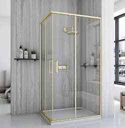 Душова кабіна Rea City 80x100 brushed gold REA-K6445, Золотий, Універсальна, прозорий, золотий - мініатюра 2