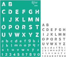 Трафарет многоразовый самоклеющийся №380 серия Алфавит А4 (21×29,7см) Rosa TALENT