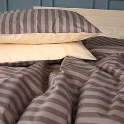 Комплект постільної білизни MirSon Ranforce Elite Elegant Stripes 2x143x210 см бежевий/шоколадний (2200011018669) - мініатюра 5