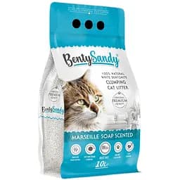 Наповнювач для котячого туалету Benty Sandy Marseille Soap Scented бентонітовий марсельське мило кольорові гранули 10 л