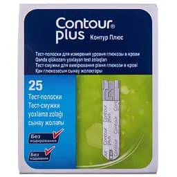 Тест-полоски для глюкометра Contour plus 25 шт.