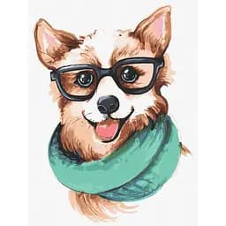 Картина по номерам Ideyka Стильный корги KHO4288 30х40см