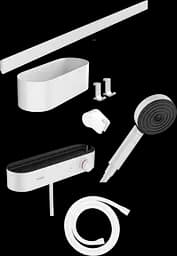 Комплект аксесуарів Hansgrohe WallStoris Activation EcoSmart з термостатом 7в1 Matt White 24250700, Білий матовий