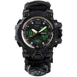 Наручний годинник чоловічий з компасом Besta Life Pro AllBlack Чорний (3085)