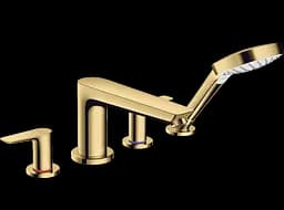 Смеситель врезной на борт ванны Hansgrohe Talis E на 4 отверстия полированное золото оптика 71748990 Золотой