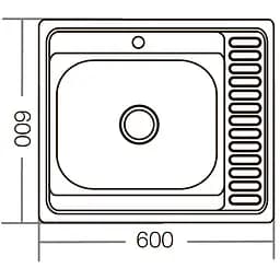 Кухонна мийка Zerix Z6060L-06-160E satin ZM0568, Нержавіюча сталь - мініатюра 3