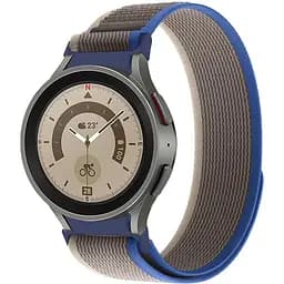 Браслет для Samsung Galaxy Watch 5 - сіро-синій Watchbands Cloth ширина кріплення 20мм нейлоновий (WB03-3904109)