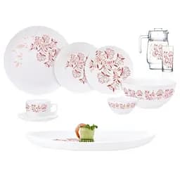 Сервіз Luminarc Diwali Frescura Pink, 6 персон, 46 предметів, білий (Q7907)