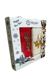 Набір 2 вафельних рушників Nilteks кухонні 40х60 см festive різнобарвний TC303376111