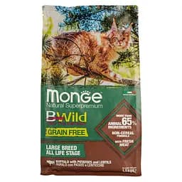 Сухой корм для котов Monge Cat Bwild Gr.Free, буйвол, 1,5 кг - мініатюра 2