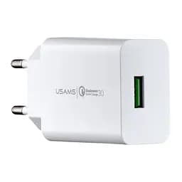 Сетевое зарядное устройство для Usams CC083 T22 Single USB QC3.0 Travel Charger ( EU ) Белый