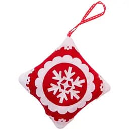 Елочная игрушка мягкая Квадрат Jin Yu Long Craft Factory 11 см красный с белым (430710-1)