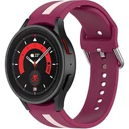 Браслет D2 для Samsung Galaxy Watch 4 - темно-красно-розовый ширина крепления 20мм силикон Watchbands (W16-8WB20115644)