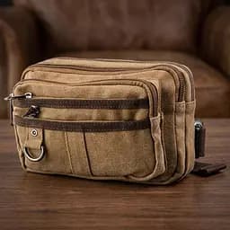 Бананка текстильна на пояс 20160 Vintage коричневий - мініатюра 10