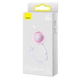Кабель Baseus Bright Mirror 2 Series Retractable 3-in-1 Cable USB to MicroUSB+Lightning+Type-C 66W 1.1m CAMJ010105 Purple - мініатюра 4