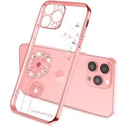 Чохол CasePro Glitter Plating Floral Case Pink для iPhone 13 Pro