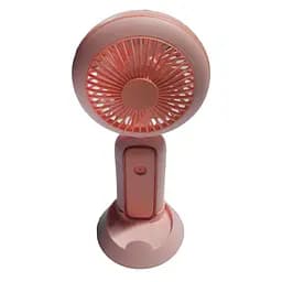 Портативний мінівентилятор Mini Portable Fan 3 Вт із підсвіткою і підставкою для телефона, рожевий, настільний вентилятор