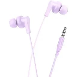 Навушники вакуумні Hoco M114 із мікрофоном фіолетовий