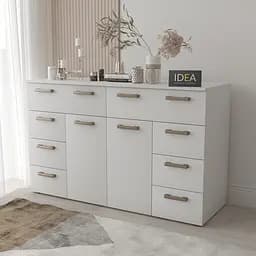 Комод на 8 шухляд з дверима Idea ТКБ-381.1 Білий