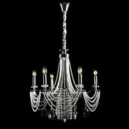 Сучасна підвісна кришталева люстра Splendid Ray L6008/6 (SILVER) - хром, 6xE14, діаметр 65 см, від 12 до 18 м2