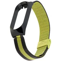 Ремешок Миланская Петля Mi Band 5/6 Черный Lime