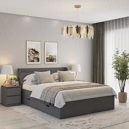 Кровать двуспальная MebelStar Адель с ящиками 160x200 см Антрацит (MBS-1426)