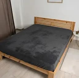 Простыня Флис Темно-серый, теплая мягкая простыня 200 x 230 см для кровати