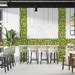 Мозаїка дзеркальна Wall Sticker 298х298х4.5мм Жовто-зелена SW-00002362 - мініатюра 5
