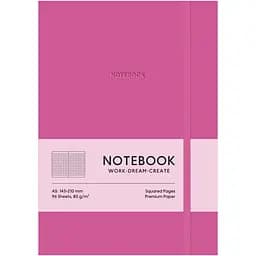 Зошит у твердій палітурці Genius А5 у клітинку 96 аркушів рожевий (А5-7122K)