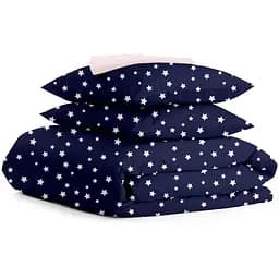 Комплект постільної білизни Cosas Starsfall CS3 Євро синій (StarsfallBlue_El180x30-Rose_200)