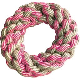 Игрушка для собак Croci Pastel Бублик плетеный канат хлопчатобумажный розовая 18 см