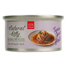 Вологий корм для котів Natural Kitty Broth Series у бульйоні з тунцем та кальмарами 80 г - мініатюра 2