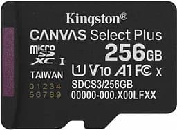 Memory card microSDXC 256GB Kingston Canvas Select Plus Gen3 C10 A1, Retail