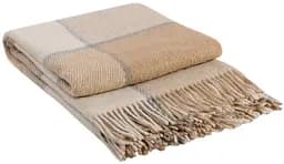 Плед вовняний Vladi Ельф 140х200 біло-бежево-сіро-блакитний 4 (10551)