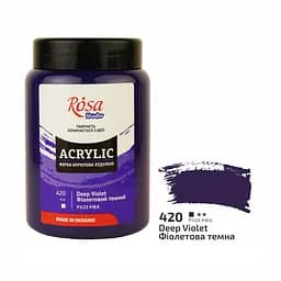 Фарба акрилова Rosa Studio Фіолетова темна 420, 400 мл