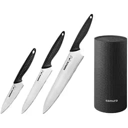 Набір з 3-х кухонних ножів та підставки в подарунковій коробці Samura Golf (SG-04)