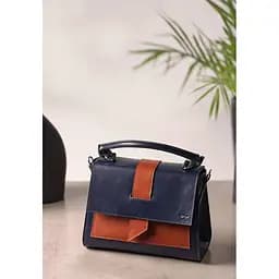 Жіноча шкіряна сумка Ester синьо-коричнева