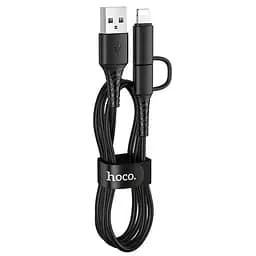 Кабель Hoco X54 Combo dual 2 в 1 - Micro USB и Lightning Cool двойной черный