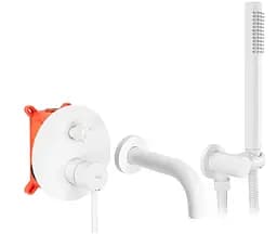 Змішувач для ванни Rea Lungo white + BOX прихованого монтажу REA-B6440 Білий