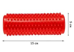 Масажний циліндр EasyFit Spindle з шипами червоний (EF-1070-R) - мініатюра 2