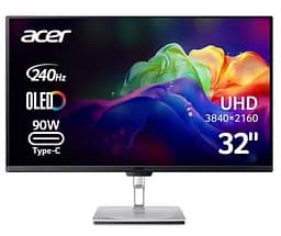 Монітор 31.5" Acer PE320QKXSMIIPHUZX UHD OLED 240Hz (UM.JP0EE.X05)