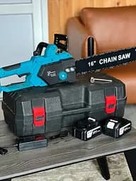 Ланцюгова акумуляторна пила з подачею мастила Chain Saw шина 40 см 16 дюймів 2500 Вт, електропила з високою автономністю 2 АКБ - мініатюра 9