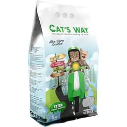 Бентонітовий наповнювач для котячого туалету Cat's Way, алое вера, зелені гранули, 5 л