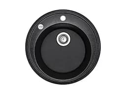 Кухонная мойка Adamant SUN черная d 510x200 мм, без крыла d 51