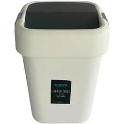 Мусорное ведро Motek на 8 л с поворотной крышкой 22.5х22.5х30 см Белый (COB-410) 