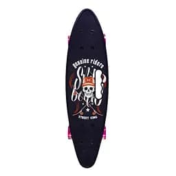 Пенні борд Skull 24 з ручкою PU колеса зі світлом Bambi 10х60х17 см det0010135