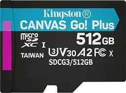 Карта памяти KINGSTON microSDXC Canvas Go Plus 512Gb Class 10 UHS-1 А2 V30 [SDCG3/512GB] + SD адаптер [53297] - мініатюра 5
